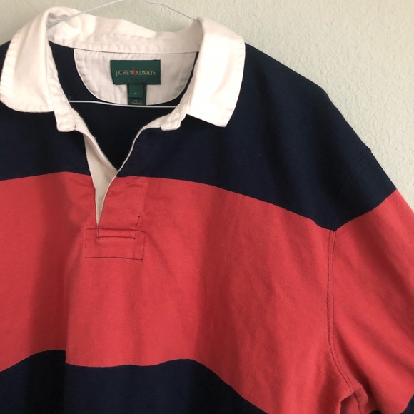 J. CREW ALWAYS Rust/Navy Long Sleeve Crop Polo. Size XL - Picture 2 of 7